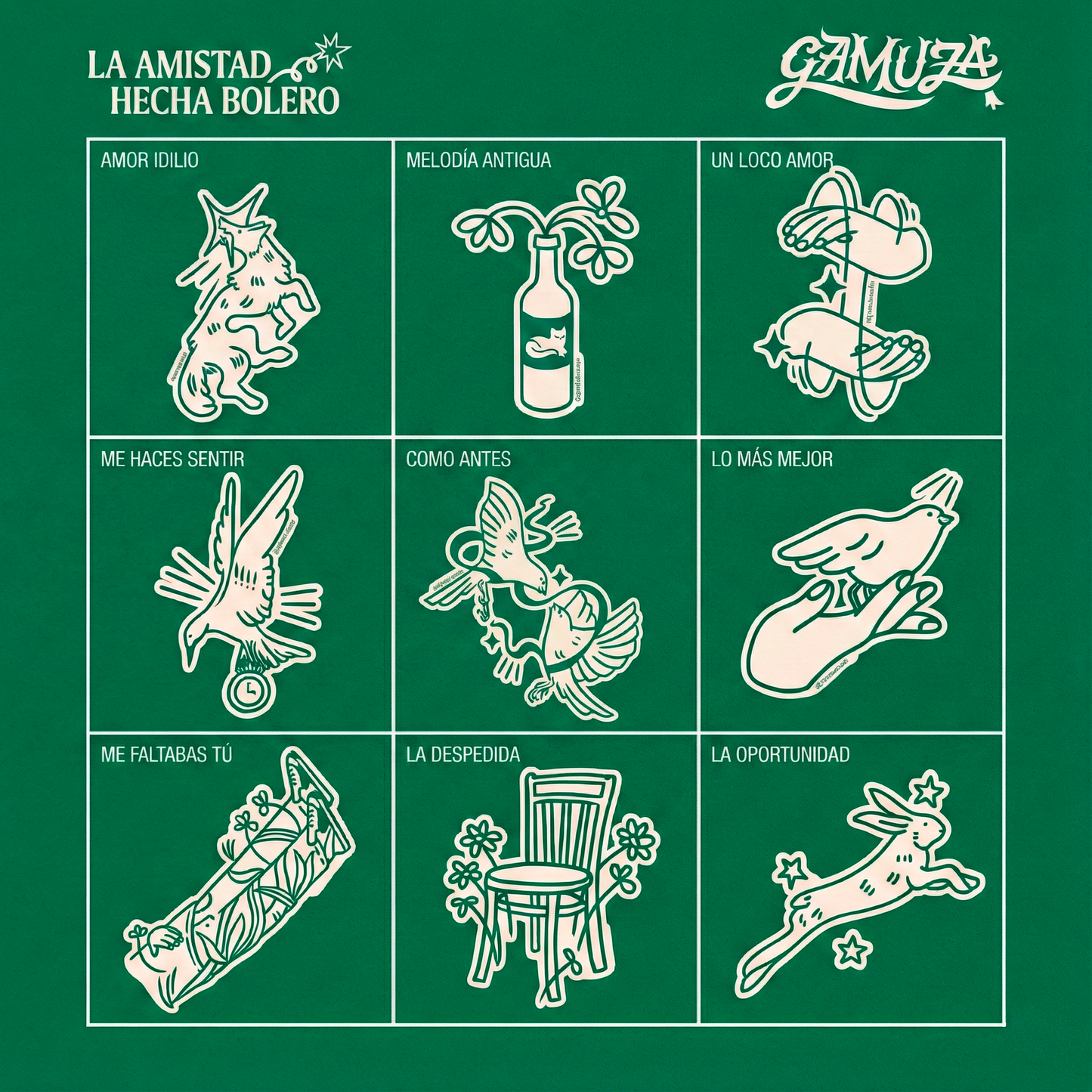 Pack de Stickers Gamuza – La Amistad Hecha Bolero