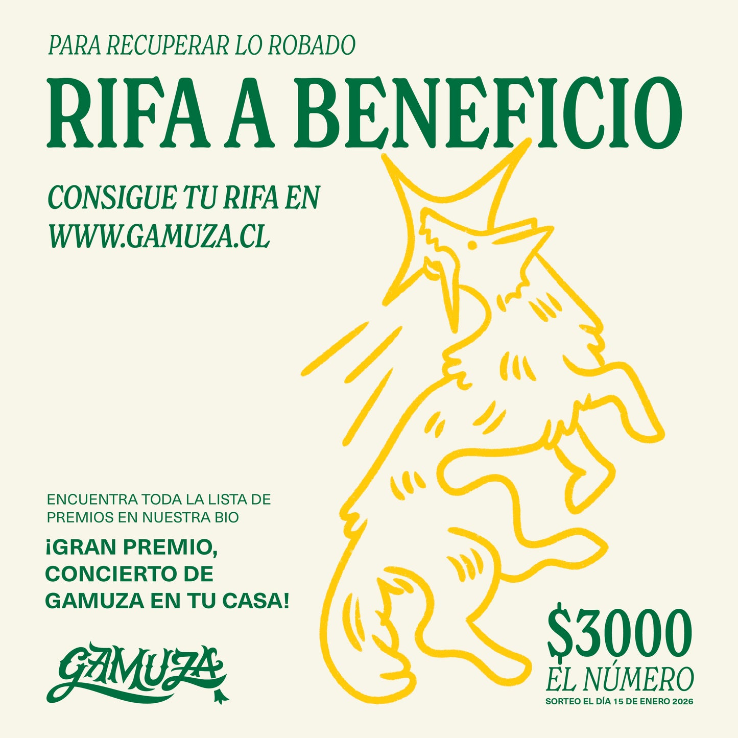 Rifa a Beneficio Gamuza